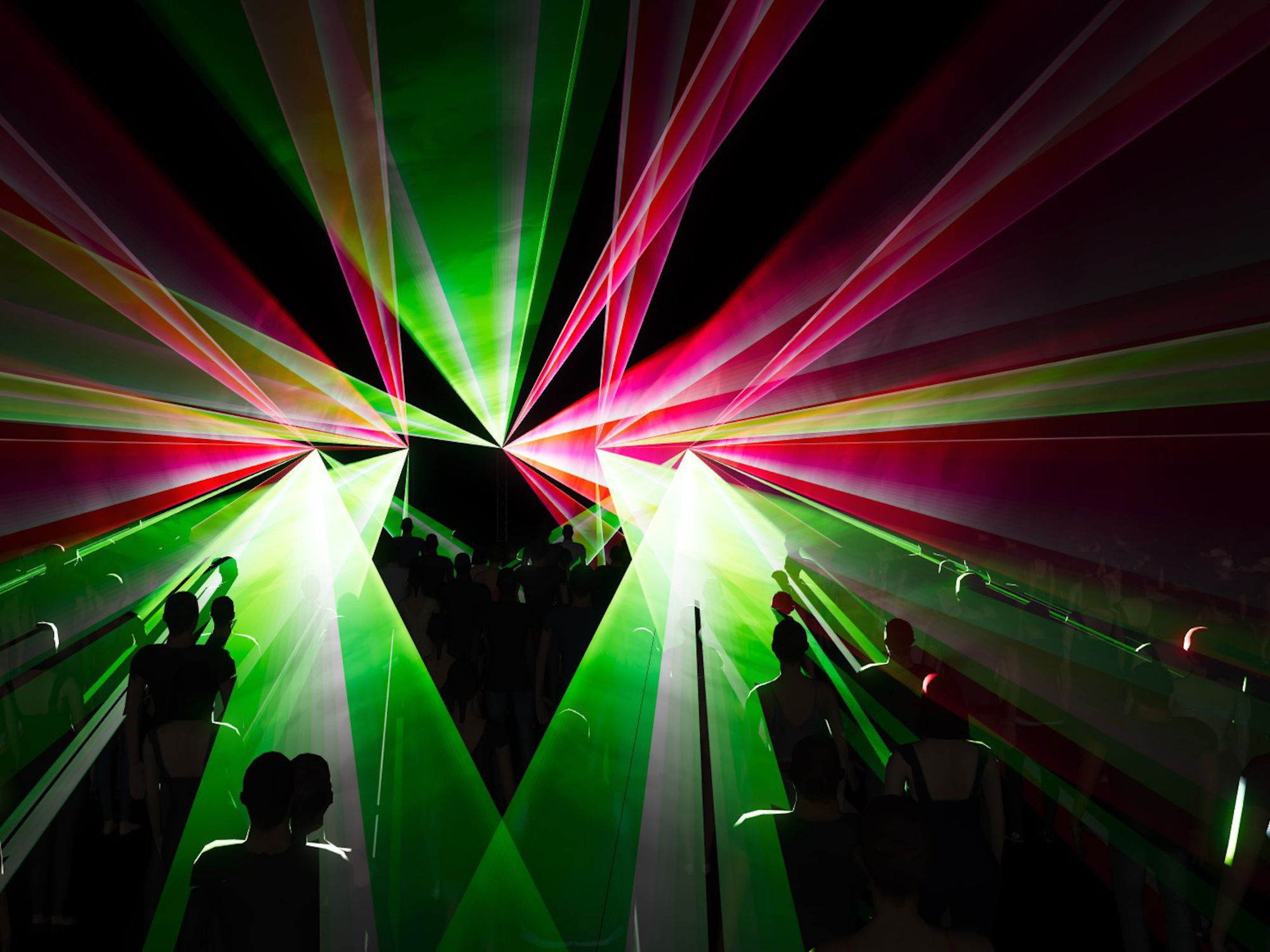 Lasershow Visualisierung mit Depence-Synchronorm